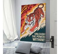 QBIREX Imágenes de pared de Tiger Unleashed Power para sala de estar, decoración de pared para habitación de adolescentes y niños, arte de pared moderno de 60 x 90 cm.