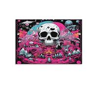 QBIREX - Impresión artística de cráneo para adultos, tela para regalos de niños, decoración del hogar, salón, dormitorio, regalos de cumpleaños para mujeres, 50 x 75 cm