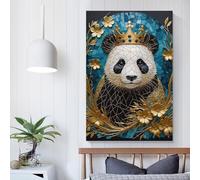 QBIREX Impresión artística de panda kintsugi para pared, para sala de estar, dormitorio, lienzo de 30 x 45 cm
