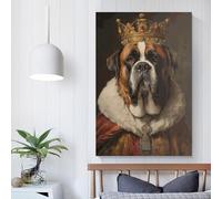 QBIREX Impresión de pared de San Bernardo para sala de estar, regalo, baño, hogar, cocina, oficina, decoración de pared de salón, 50 x 75 cm