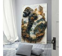 QBIREX Impresiones de baño El Reinado Verde de los Gorilas para paredes, decoración moderna del hogar, pinturas de arte mural, 60 x 90 cm