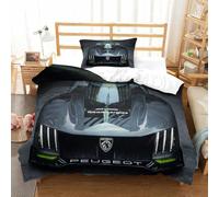 QBIREX Juego de funda de edredón con diseño de coche deportivo 3D, juego de funda de edredón para niños y niñas, suave microfibra de poliéster, juego de ropa de cama con funda de almohada, individual