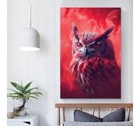 QBIREX Juego de pintura al óleo sobre lienzo con diseño de humo de búho para adultos, decoración divertida de habitación, regalos de cumpleaños para mujeres, 40 x 60 cm