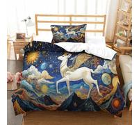 QBIREX Juego de ropa de cama de 3 piezas con diseño de Dios de los Ciervos, 3D, hipoalergénico, suave microfibra, juego de funda de edredón para habitación de los niños, decoración, cama individual