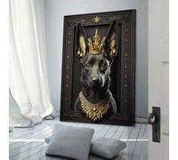 QBIREX King Dog Golden Art Deco Póster de Lienzo para Niños Arte de Pared Arte Decorativo Cuadro Cuadro para Salón Dormitorio Decoración 20x30cm