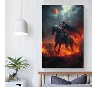 QBIREX Láminas de pared de Knight on Fire para sala de estar, regalos para baño, hogar, cocina, oficina, decoración de pared de 30 x 45 cm