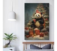 QBIREX Lienzo con diseño de ciervos en un país de las maravillas invernal para pared, ideal para sala de estar, dormitorio, cocina, pasillo, escaleras, 30 x 45 cm.