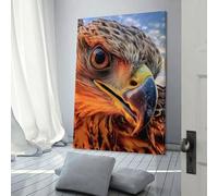 QBIREX Lienzo de águila de primer plano, para decoración de pared, póster para oficina y hogar, decoración de pared, colorido, moderno y colorido, fácil de colgar, 30 x 45 cm