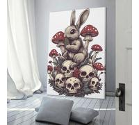 QBIREX Lienzo decorativo con diseño de conejo para sala de estar, listo para colgar, 60 x 90 cm