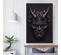 QBIREX Lienzo decorativo de pared con máscara salvaje de Hannya para decoración de pared, póster para la oficina y el hogar, decoración de pared, colorido, moderno y colorido, fácil de colgar, 30 x 45