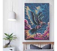 QBIREX Lienzo decorativo de pared de Stormborn Quetzal en vuelo para dormitorio, sala de estar, niños, niñas y niños, regalo de fiesta de cumpleaños, obra de arte de 30 x 45 cm (12 x 18 pulgadas)