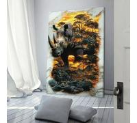 QBIREX Lienzo decorativo de pared Guardian of The Savanna para dormitorio, sala de estar, niños, niñas y niños, regalo de fiesta de cumpleaños, obra de arte de 30 x 45 cm.