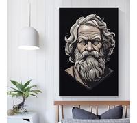 QBIREX Lienzo decorativo de Sócrates, filósofo griego, para dormitorio, sala de estar, niños, niñas, niños, fiesta de cumpleaños, regalo, obra de arte, 60 x 90 cm