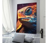 QBIREX Lienzo decorativo para pared con diseño de tortuga de primer plano y cara pintada, decoración de pared moderna para el hogar, oficina, boda, póster, decoración del hogar, 40 x 60 cm