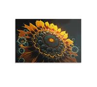 QBIREX Lienzo decorativo para pared con estampado de girasoles de virus para adultos, regalo para niños, decoración del hogar, sala de estar, dormitorio, regalo de cumpleaños para mujeres, 50 x 75 cm