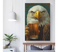 QBIREX Lienzo decorativo para pared con retrato de caniche real para dormitorio, amantes de los animales, color gris, para decoración moderna del hogar, 40 x 60 cm