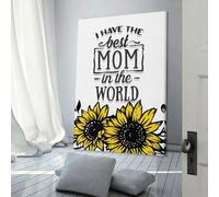 QBIREX Lienzo decorativo para pared con texto en inglés "I Have The Best Mom" para dormitorio, sala de estar, dormitorio, cocina, pasillo, escaleras, 20 x 30 cm