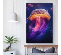 QBIREX Lienzo decorativo para pared, diseño de medusas, para dormitorio, habitación de niños, habitación de niñas, 20 x 30 cm