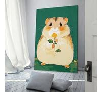QBIREX Lindos cuadros de ratón obras de arte para sala de estar regalo lienzo arte de pared nórdico decoración del hogar listo para colgar carteles e impresiones 60 x 90 cm