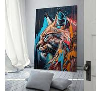 QBIREX LYNX Panorama Set Left 1 Wall Art para pasillo y escaleras, decoración de sala de estar y baño, lienzo de 50 x 75 cm