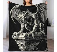 QBIREX Manta de Forro Polar con ilustración de gárgola para Adultos, de Microfibra, mullida y Ligera, para Cama, sofá, Dormitorio, 127 x 152 cm