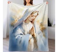 QBIREX Manta de Forro Polar con Pintura de Acuarela 3D de la Virgen María - Nuestra Señora de la Gracia para niños, acogedora Manta de Franela de Felpa para sofá Cama, 60 x 80 Pulgadas