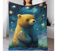 QBIREX Manta de forro polar suave con pareja de osos imaginarios, manta de viaje para sala de estar y dormitorio, 180 x 200 cm