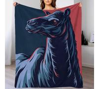 QBIREX Manta de Franela con Estampado 3D de Camello estilizado, súper Suave, esponjosa y cálida, de Microfibra, para sofá, 127 x 152 cm.