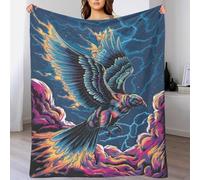 QBIREX Manta de Franela con Estampado 3D de Stormborn Quetzal en Vuelo, Suave, Ligera, cálida y acogedora, Cama o sofá, 100 x 130 cm.