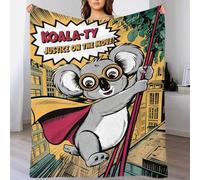 QBIREX Manta Polar con Estampado 3D de superhéroe Koala, Suave, cálida y Ligera, para Oficina, 127 x 152 cm