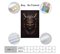 QBIREX Menyoroi - Póster de máscara samurái en lienzo para decoración del hogar, impresión para dormitorio, sala de estar, regalos de niños, 60 x 90 cm