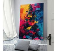 QBIREX Pintura al óleo abstracta, impresiones en lienzo personalizadas para adolescentes, juegos, habitación de niños, decoración de pared, arte de pared grande, 50 x 75 cm