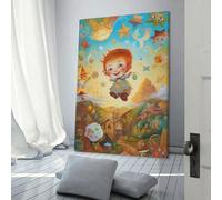 QBIREX Pintura al óleo de un niño pelirrojo, lienzo para pared, para dormitorio, adolescentes, niñas y mujeres, decoración de sala de estar, pasillo, 60 x 90 cm
