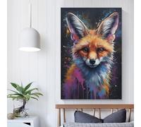 QBIREX Pintura de zorro fénec, lienzo, arte de pared para adolescentes, juego, habitación de niños, decoración de pared, imágenes grandes de 20 x 30 cm.