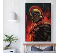 QBIREX Pintura en lienzo Guerreros nunca se rinden, arte de pared para adolescentes, juego, habitación de niños, decoración de pared, imágenes grandes de 30 x 45 cm (12 x 18 pulgadas)