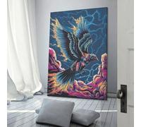 QBIREX Pinturas de Quetzal de la Tormenta en Vuelo para Dormitorios, Adolescentes, Niñas y Mujeres, Decoración de Sala de Estar, Lienzo de Pared, 20 x 30 cm