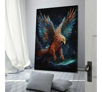 QBIREX Póster de arte con águila voladora, lienzo decorativo para dormitorio moderno para el hogar, obras de arte, arte de pared 3D, sala de estar, 20 x 30 cm