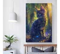 QBIREX Póster de Gatito de ensueño obras de arte lienzo espacio arte de pared estético impresiones hogar pintura decoración moderna 30 x 45 cm