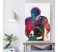 QBIREX Póster de jugador de fútbol americano para decoración de dormitorio, impresión artística para pared, regalo, decoración del hogar, póster, pareja celebrante, 20 x 30 cm
