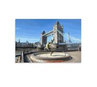 QBIREX Póster de Londres, lienzo decorativo para dormitorio, impresión moderna para el hogar, obras de arte, arte 3D de pared, sala de estar, 50 x 75 cm