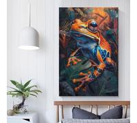QBIREX Póster de rana naranja tropical, póster decorativo en lienzo, arte de pared, decoración de habitaciones, póster estético moderno, decoración del hogar, 20 x 30 cm