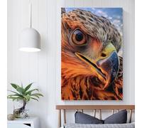 QBIREX Póster motivacional con águila de primer plano, impresión en lienzo, cuadro de arte artístico, sala de estar, oficina, decoración de pared, 30 x 45 cm