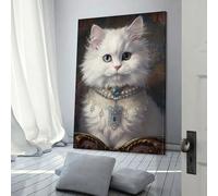 QBIREX Póster motivador de gatitos blancos, impresiones en lienzo para pared (20 x 30 cm)