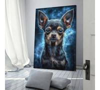 QBIREX Retrato de chihuahua, lienzo, arte de pared para adolescentes, juego, habitación de niños, decoración de pared, imágenes grandes, 20 x 30 cm