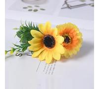 qbodp 2 Piezas Alzapaños De Cortina con Diseño De Hojas Verdes y Girasoles, Alzapaños con Flores Amarillas De Dos Cabezales para Cortinas, Lazos Cortinas De Metal para Decoración del Hogar
