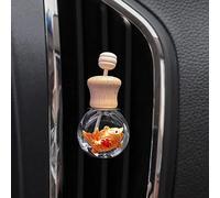 qbodp 2 Piezas Clips De Botella De Perfume De Ventilación De Coche,Botella De Vidrio Vacía,Accesorios De Ventilación De Coche,Clips De Decoración De Peces De Buena Suerte,Decoración Interior De Coche
