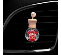 qbodp 2 Piezas Clips De Botella De Perfume De Ventilación De Coche,Botella De Vidrio Vacía,Ventilación De Coche,Clips De Decoración God Of Wealth,Bonita Decoración Interior De Coche Para Mujer,Rojo