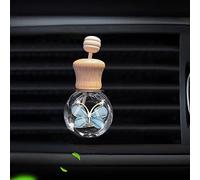 qbodp 2 Piezas Clips De Botella De Perfume De Ventilación De Coche De Mariposa,Botella De Vidrio Vacía,Clips De Accesorios De Decoración De Ventilación De Aire De Coche,Decoración Interior De Coche