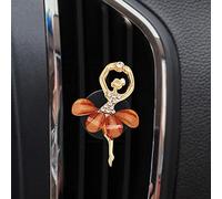 qbodp 2 Piezas Clips De Ventilación Para Ambientador De Coche,Accesorios De Ventilación Para Coche,Clips De Decoración Para Niña De Baile,Bonita Decoración Interior De Coche Para Mujer,Marrón
