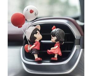 qbodp 2 Piezas Clips De Ventilación Para Ambientador De Coche,Accesorios De Ventilación Para Coche,Clips De Decoración,Bonita Decoración Interior De Coche Para Pareja